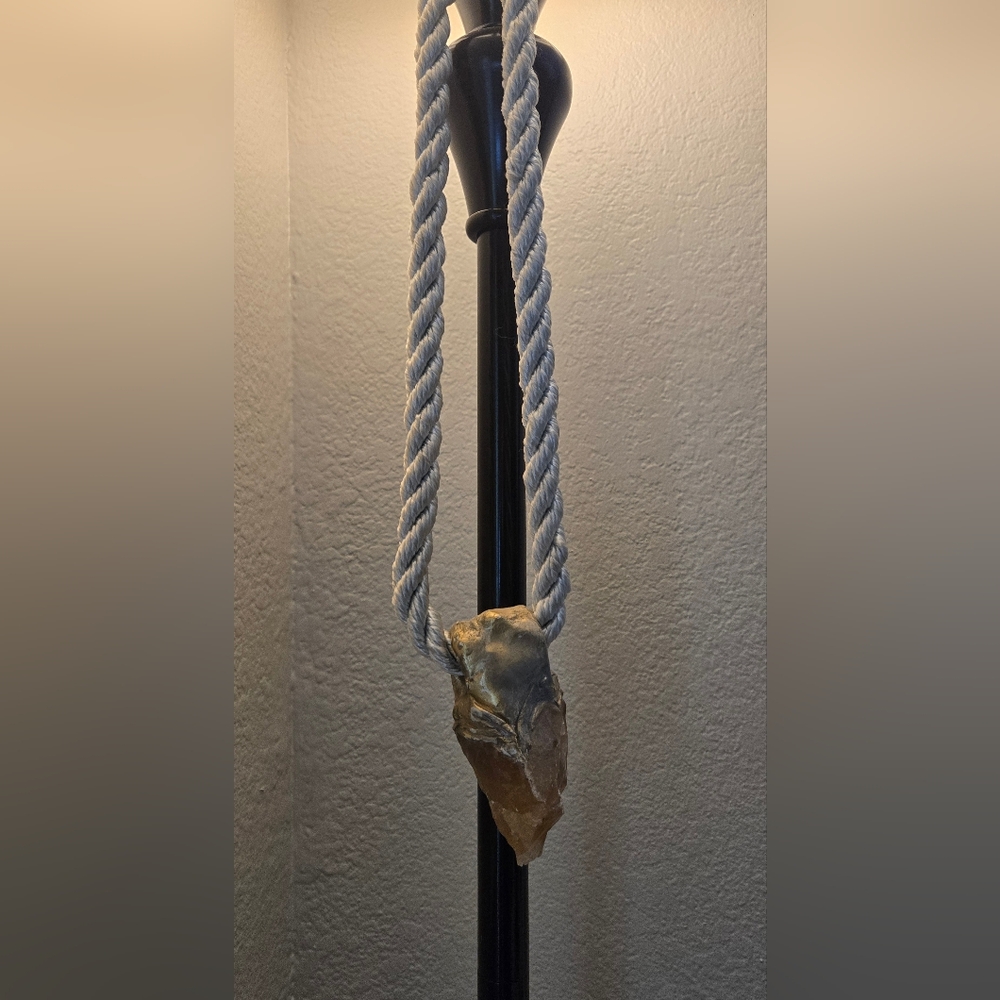 Adina Mills Necklace - Large Citrine/ Rope Chain